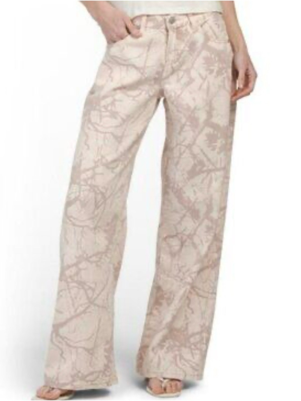 Cali 1850 Pink Camo Wide Leg Low Rise Jeans NWT 26